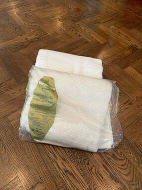 Gentleaire Lebanon Mills Loom Woven Thermal Blanket Twin 66x90 White SET 2 NEW